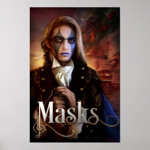 Poster Art de couverture de livre pour des masques par