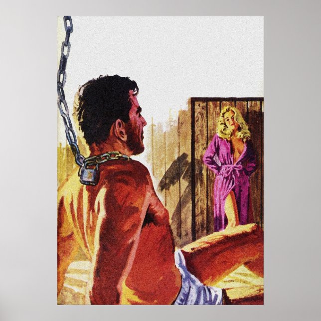 Poster Art de couverture vintage Pulp Magazine - Kinky Lo (Devant)
