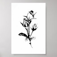 Art de dessin en ligne rose | Croquis d'encre de R