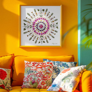 Poster Art de fleurs pressées par S. Frigui d'après l'ori