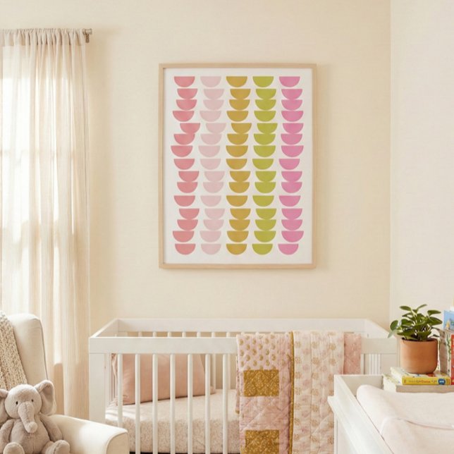 Poster Art de forme géométrique amusant en vert de printe (Créateur téléchargé)