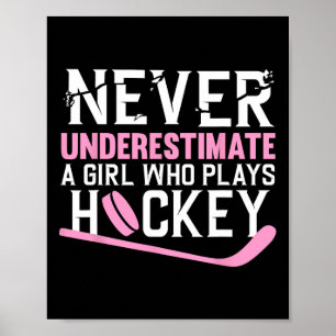 Poster Art De Hockey Amusant Pour Filles Femmes Joueuse D