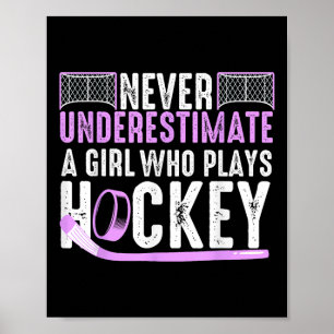 Poster Art de hockey drôle pour filles femmes jouer au ho
