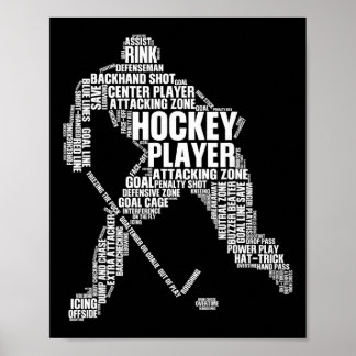 Poster Art de hockey sur glace cool pour hommes femmes ga