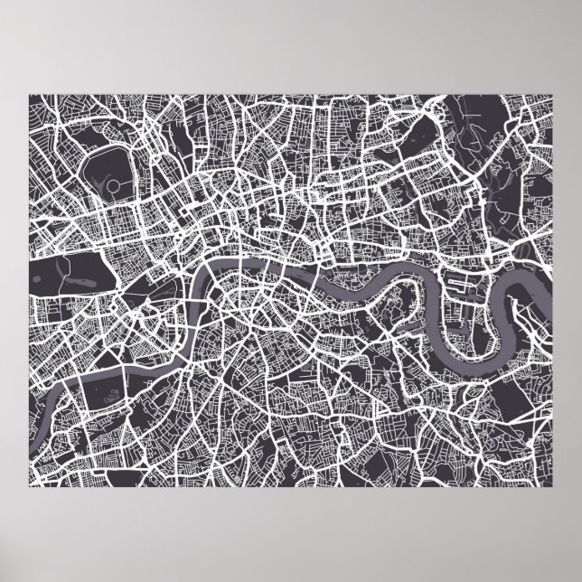 Poster Art de la carte de Londres England Street (Devant)