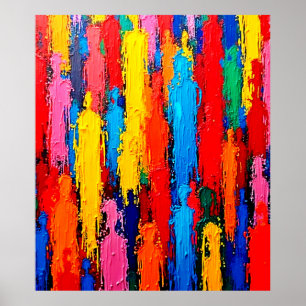 Poster Art de la connexion humaine variée colorée