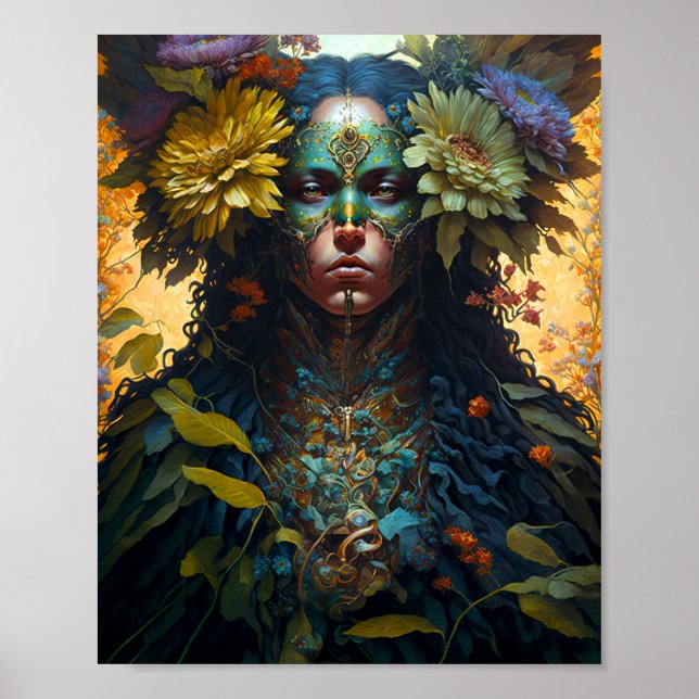 Poster Art de la déesse des fleurs Imaginaire (Devant)