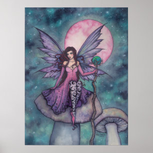 Poster Art de la fée de nuit violette par Molly Harrison