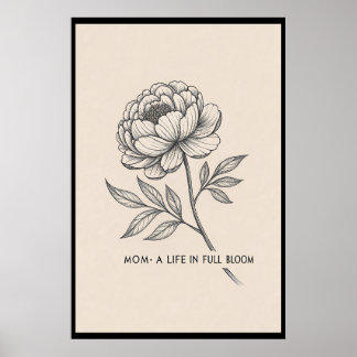 Poster Art de la Fête des mères florales - Décor "La vie