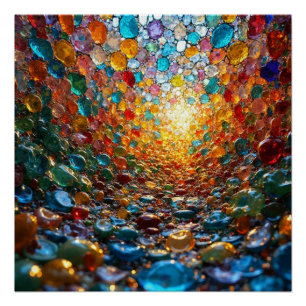 Poster Art de la mosaïque de verre vibrant et lumineux