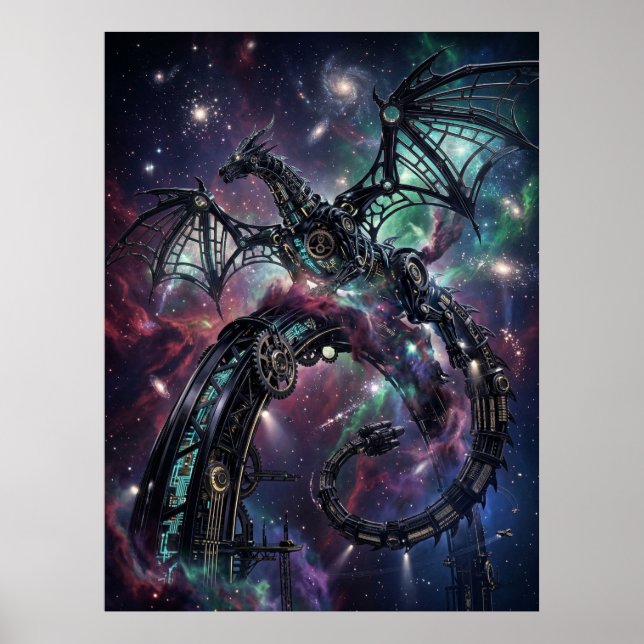 Poster Art de la Nébuleuse Mécanique en Obsidienne (Devant)