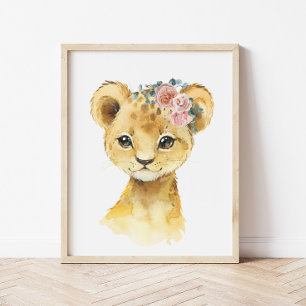 Poster Art de la nurserie d'animaux de safari dans la jun