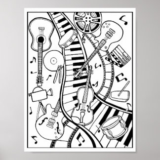 Poster Art de la page de couleurs du Festival de musique