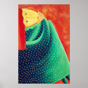 Poster Art de la peinture contemporaine de la femme Impri