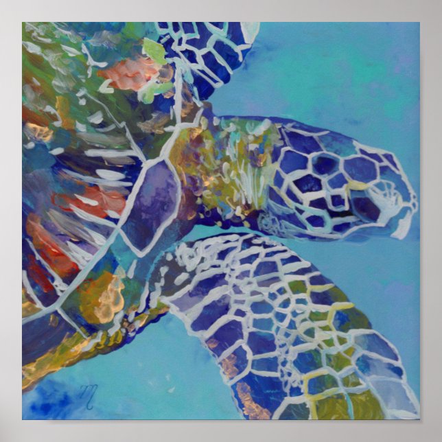 Poster Art de la tortue de mer d'Hawaï (Devant)