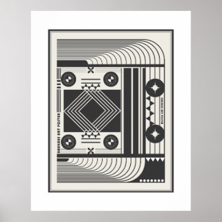 Poster art de l'affiche bauhaus noir et blanc