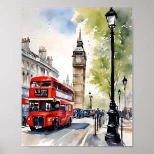Poster Art de l'aquarelle à Londres