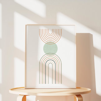 Poster Art de l'arc-en-ciel bohème géométrique moderne