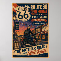 art de l'itinéraire 66 Main Street Motorcycle Cent