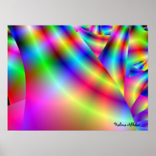 Poster art de mur d'accent de l'arc-en-ciel 3d par Halima