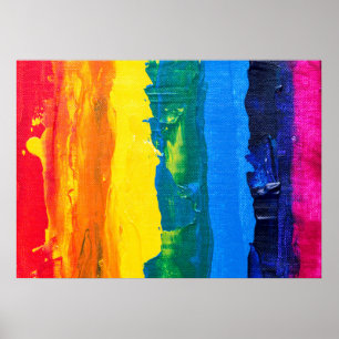 Poster Art de mur d'arc-en-ciel (style de peinture)
