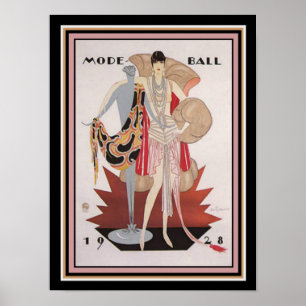 Poster Art de mur de la boule 1928 12 x 16 de mode d'art