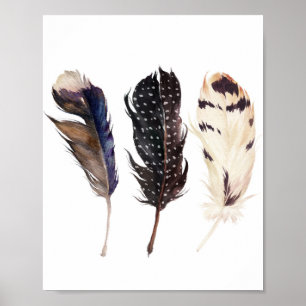 Poster Art de mur de plumes, plumes imprimables,