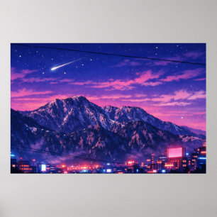 Poster Art de néon de paysage photographique édité (HG)