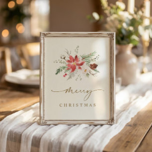 Poster Art de Noël imprimable Élégant Boho Verdure