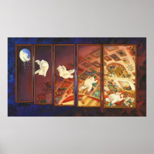 Poster Art de Noël pour enfants - L'ours de Noël