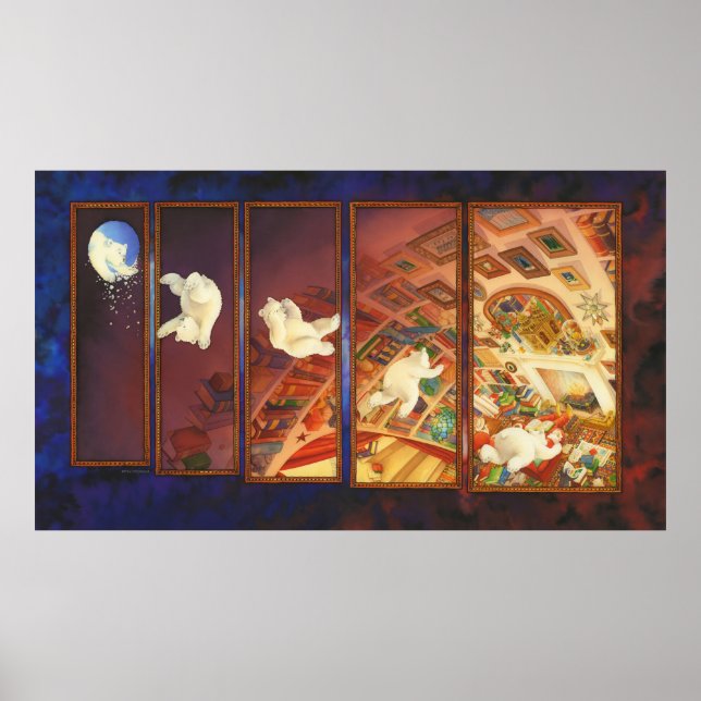 Poster Art de Noël pour enfants - L'ours de Noël (Devant)