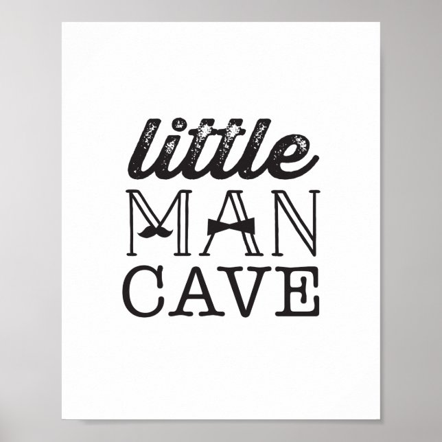 Poster Art de nurserie bébé garçon Cave Boy Little Man Mo (Devant)