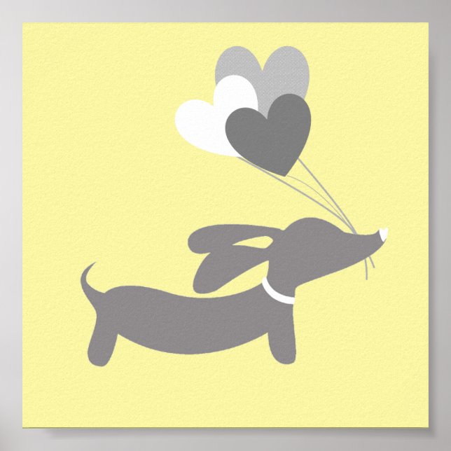 Poster Art de nurserie de chien de Vienne jaune genre neu (Devant)
