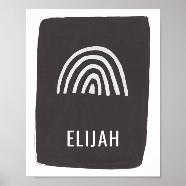 Poster Art de nurserie de nom d'arc-en-ciel minimal moder (Devant)