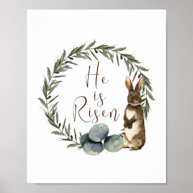 Poster Art de Pâques élégant Il est ressuscité (Devant)