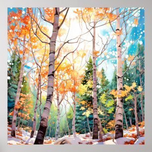 Poster Art de paysage forestier calme
