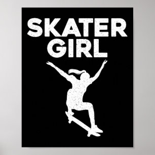 Poster Art de planche à roulettes cool pour adolescentes 