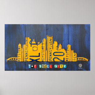 Poster Art de plaque minéralogique d'horizon de