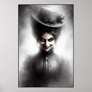 Poster Art de portrait de l'ère victorienne inquiétante