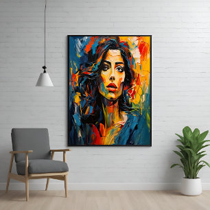 Poster Art de portrait expressionniste radieux