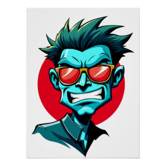 Poster art de rue cool - homme vert 