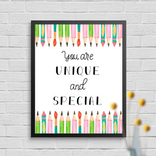 Poster Art de salle de classe scolaire unique et spécial