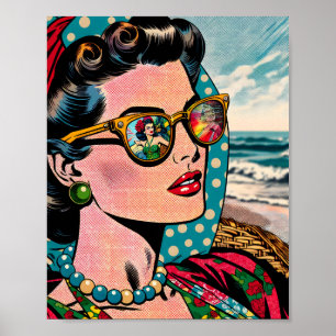 Poster Art de style comique   Femme qui regarde la danseu