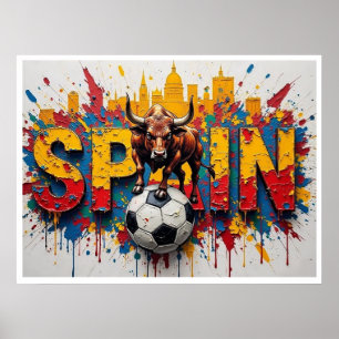 Poster Art de style peinture à l'huile de la cité du foot