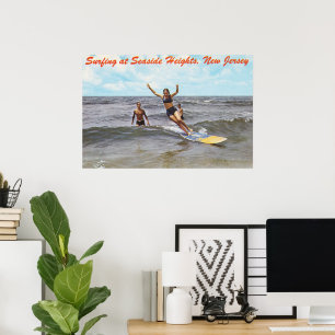 Poster Art de surf vintage de Seaside Heights, New Jersey