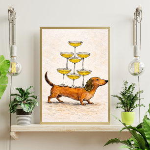 Poster Art de teckel illustration de chien drôle