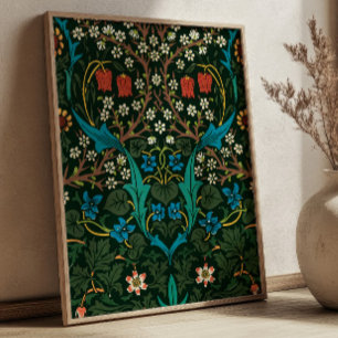 Poster Art de tissu vintage motif tulipes William Morris