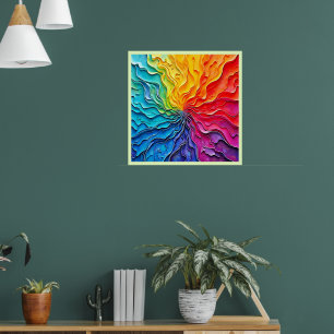 Poster Art de tourbillon arc-en-ciel texturé