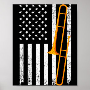 Poster Art de trombone drôle pour hommes femmes musique j