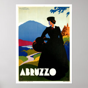 Poster Art de Vintage voyage de l'Abruzzo Italie